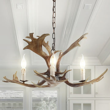 Eldora 27" Adjustable Resin Antler LED Chandelier - JONATHAN Y